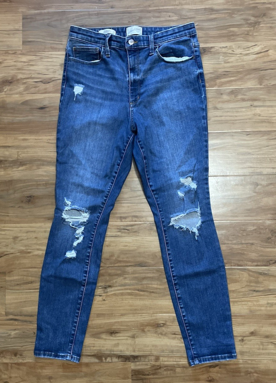 Universal Thread Womens High Rise Skinny Jeans Blue Distressed Size 12
